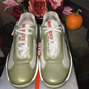 Prada low top lace up sneaker